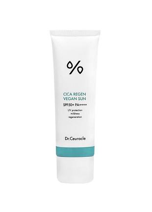 Сонцезахисний веганський крем з центелою dr.ceuracle cica regen vegan sun gel spf 50+ pa++++, 50 мл