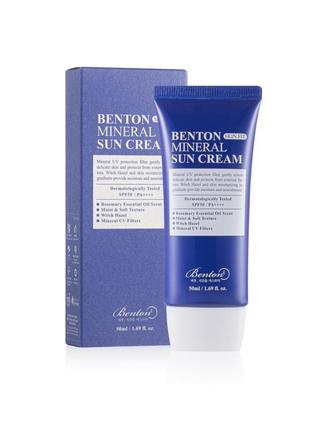 Мінеральний сонцезахисний крем benton skin fit mineral sun cream spf50+/pa++++, 50 мл