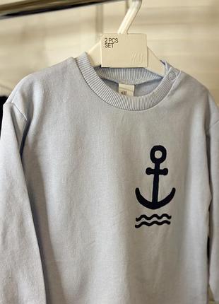 ⚓️ костюм трикотажний «якір» шорти + кофтинка 74, 80 р  від h&m5 фото