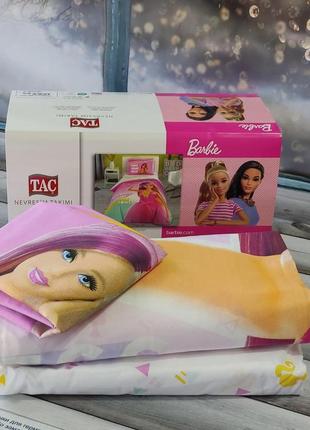 Постільна білизна полуторна дитяча з ранфорсу tac barbie1 фото