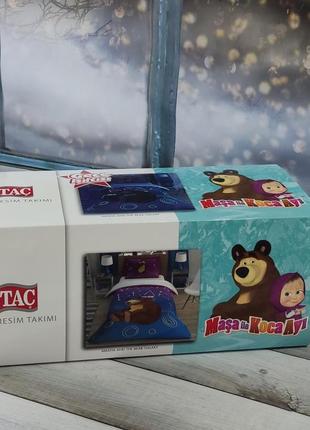 Постельное белье полуторное детское ранфорс tac маша и медведь2 фото