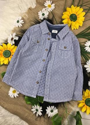 Синяя рубашка на 3-4 года