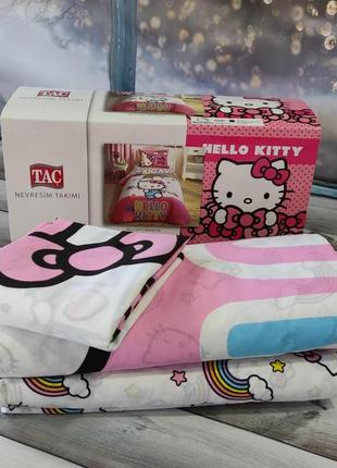 Постельное белье полуторное детское ранфорс tac hello kitty1 фото