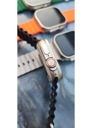 Розумний смарт-годинник smart watch hw8 ultra max 49 mm. смарт-годинник з магнітною зарядкою і функцією дзвінка. помаранчевий5 фото