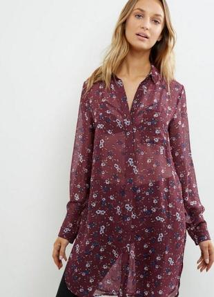 Полупрозрачное платье-рубашка new look