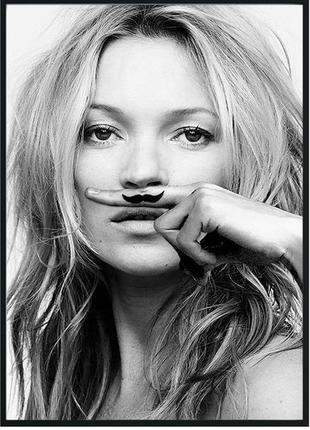 Постер в раме 50х70 kate moss ч/б3 фото