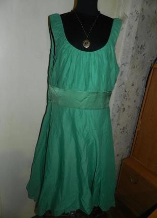 Чудесное,натуральное:хлопок-шёлк,платье с пышной юбкой,большого размера,monsoon4 фото