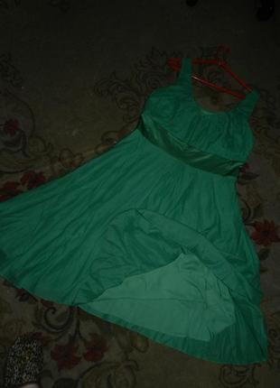 Чудесное,натуральное:хлопок-шёлк,платье с пышной юбкой,большого размера,monsoon2 фото