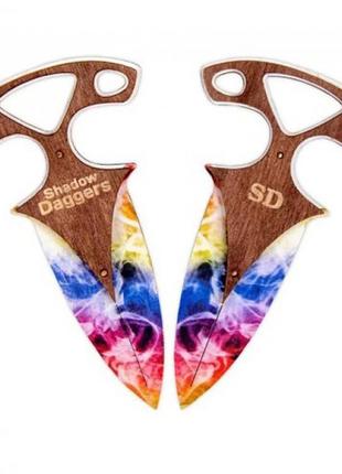 Комплект ножей сувенирных деревянных "тычковый радуга" dag-r1 фото
