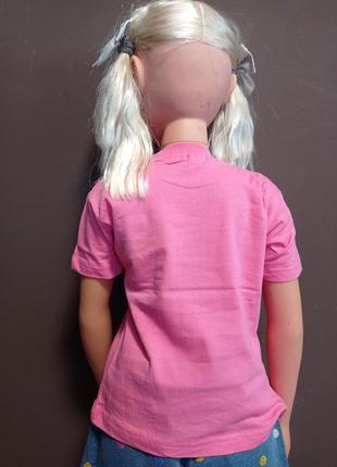 Детский костюм для девочки мяу турция туника+шорты 1-4 года хлопок розовый и оранжевый4 фото