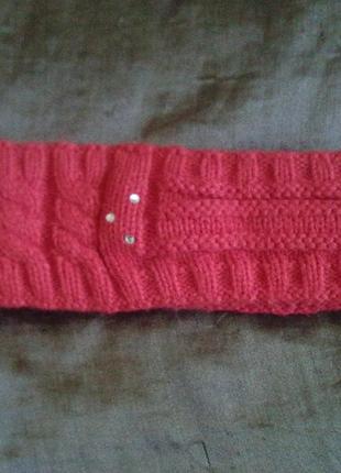 🔥 стильна🔥в'язана червона пов'язка на голову ручної роботи