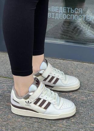 Кросівки жіночі/ чоловічі adidas forum 84 low brown2 фото