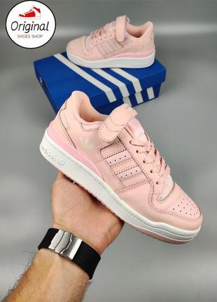 Женские кроссовки adidas forum low pink at home1 фото