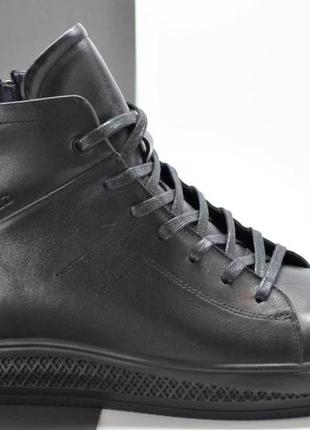 Чоловічі зимові черевики чорні ikos 371516 фото