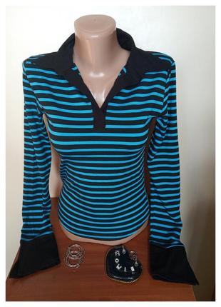 Новенька жіноча дівоча трикотажна футболка з воротніком з  довгим рукавом, відмінна якість , невеликий розмір, виробник туреччина4 фото