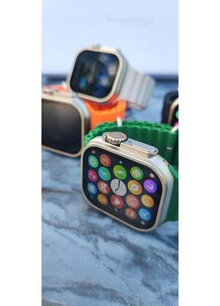 Розумний смарт-годинник smart watch hw8 ultra max 49 mm. смарт-годинник з магнітною зарядкою і функцією дзвінка. зелений2 фото
