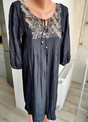 Черное платье/ сарафан из вискозы2 фото