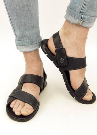 Стильные черные мужские сандалии/босоножки кожаные/кожа - мужская обувь на лето2 фото