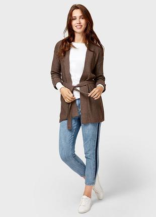 Вовняний кардиган на запах під пояс