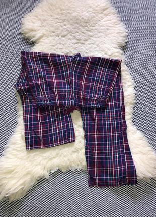 Домашние пижамные клетчатые штаны sleep in клетка натуральный хлопок хлопковые2 фото