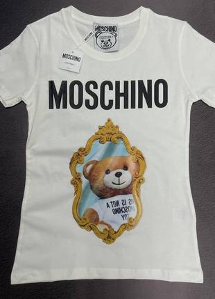 💜есть наложка 💜женская футболка "moschino"💜lux качество, количество ограничено