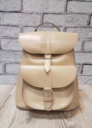 Рюкзак женский натуральная кожа слоновая кость 1624