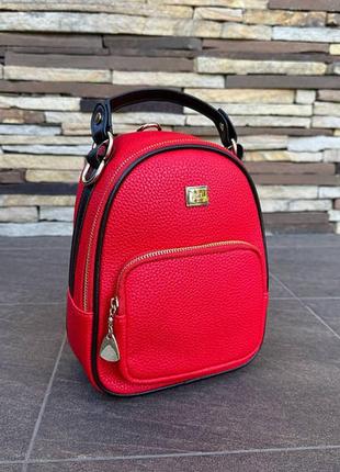 Дитячий якісний рюкзак сумка трансформер, сумочка міні рюкзак для дівчаток червоний