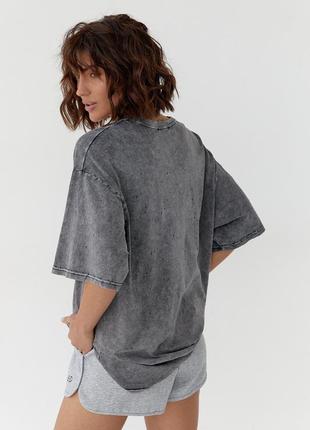 Женская oversize футболка тай-дай с дырками2 фото