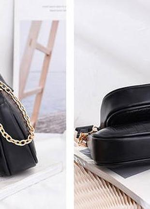 Женская мини сумочка клатч с цепочкой в стиле рептилия. маленькая сумка с ключницей брелок черный9 фото