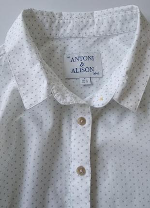 Крутая брендовая рубашка antoni&alison белая s-m6 фото