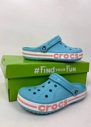 Женские кроксы сабо crocs bayaband ice/blue1 фото