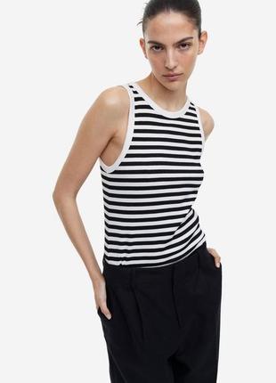 Женская майка h&m😍 тельняшка в полоску тельник бретонка