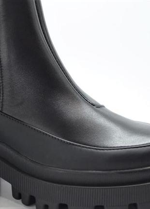 Женские модные зимние кожаные ботинки челси черные corso vito 0220780295 фото
