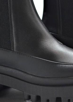 Женские модные зимние кожаные ботинки челси черные corso vito 0220780294 фото
