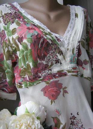Laura ashley блуза цветы 100% шелк 14 размер2 фото