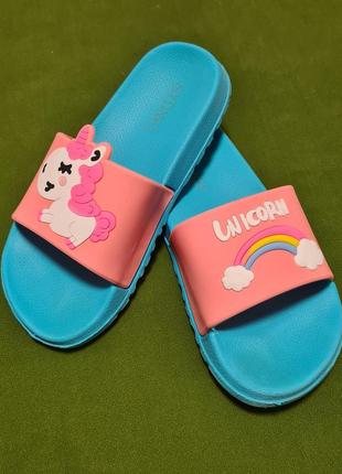 Шлепанцы unicorn, пляжная обувь для детей1 фото