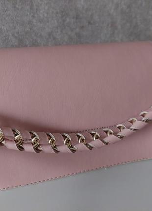 Пудровая сумка клатч, розовая кроссбоди7 фото