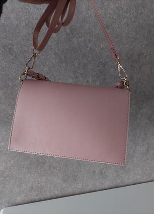 Пудровая сумка клатч, розовая кроссбоди4 фото