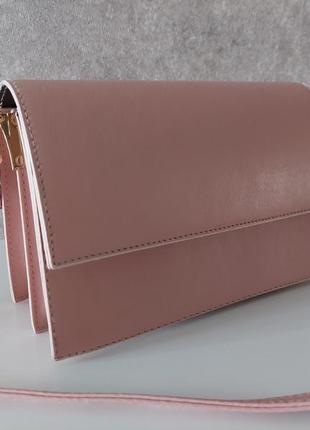 Пудровая сумка клатч, розовая кроссбоди5 фото