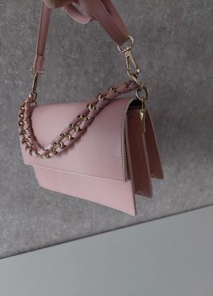 Пудровая сумка клатч, розовая кроссбоди2 фото