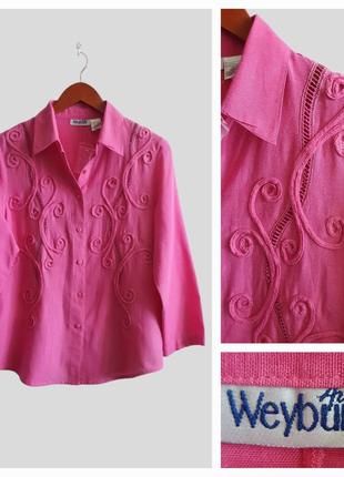 Блуза, рубашка из вискозы, хлопка и льна anne weyburn