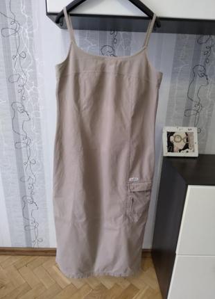 Джинсове коттоновое плаття сафаран стилі мілітарі хакі2 фото