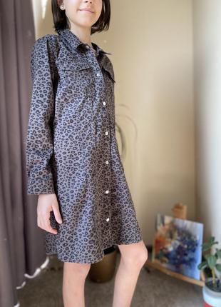 Платье рубашка туника принт леопард1 фото