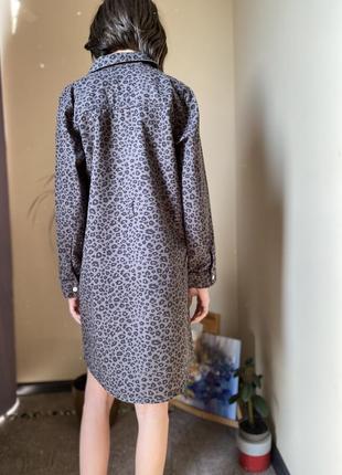 Платье рубашка туника принт леопард3 фото