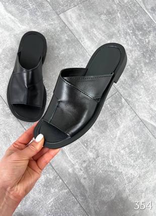 Шлепанцы кожа 🖤🖤🖤