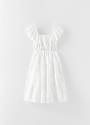 Шикарное белое платье zara сарафан