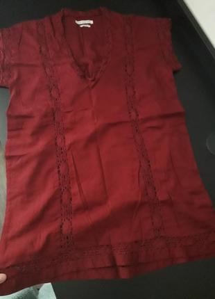 Шикарная дизайнерская итальянская блуза футболка ягодного сочного цвета isabel marant