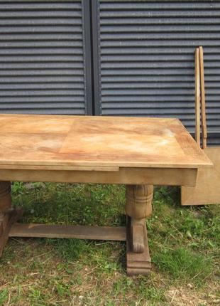 Большой дубовый стол для террасы. стол под реставрацию.