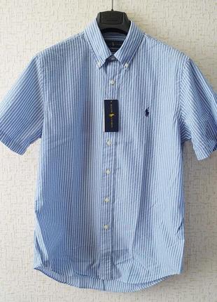 Мужская рубашка с коротким рукавом ralph lauren.3 фото