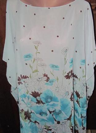 Ніжна  напівпрозора блуза-накидка  вільного крою на пишні форми1 фото
